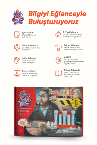 Süper Bilim Dedektiflik Deney Seti | STEM seti, çocuklar için eğitici, eğlenceli bilimsel deneyler