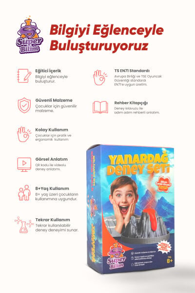 Süper Bilim Yanardağ Deney Seti | STEM seti, çocuklar için eğitici, eğlenceli bilimsel deneyler