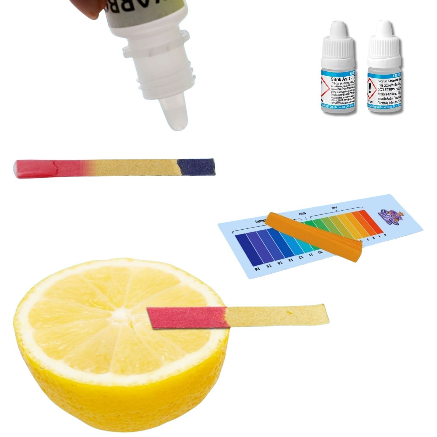 Renk Değiştiren Kağıtlar | Asit Baz pH Deneyi Mini Deney Seti