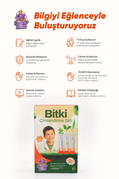Süper Bilim Bitki Çimlendirme Seti | STEM seti, çocuklar için eğitici, eğlenceli bilimsel deneyler